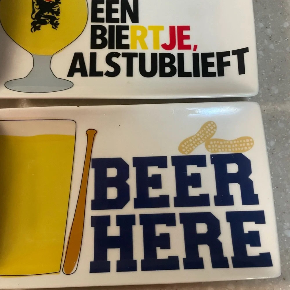 Crate&Barrel around the world Beer-Themed Plate Set with